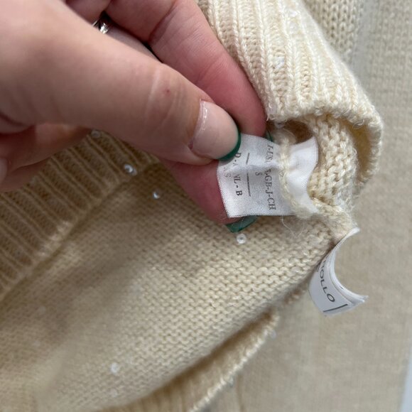 Brunello Cucinelli Ivory Sequin Cashmere Sweater size Small - Picture 7 of 8